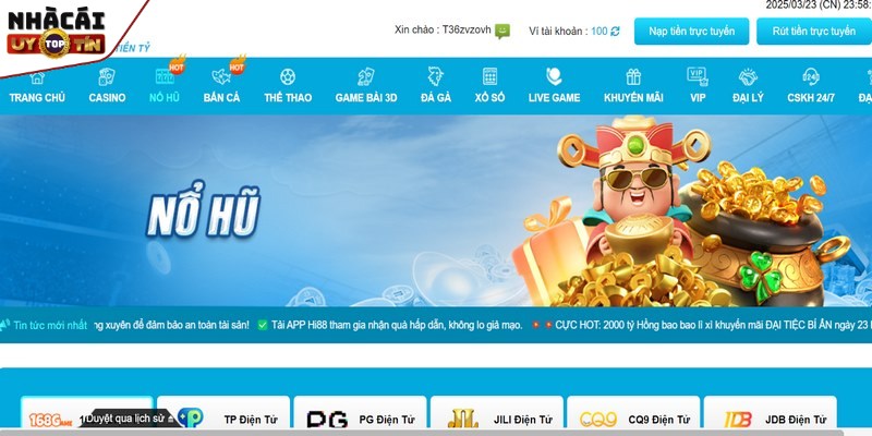 Hi88 - Sân chơi cá cược giải trí xanh chín trên thị trường 2 Nổ hũ đổi thưởng, ring quà khủng về tay