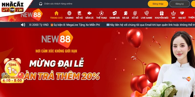 New88 nhà cái hàng đầu tạo trải nghiệm cá cược đẳng cấp 1 New88 không ngừng khẳng định vị thế nhờ dịch vụ chuyên nghiệp